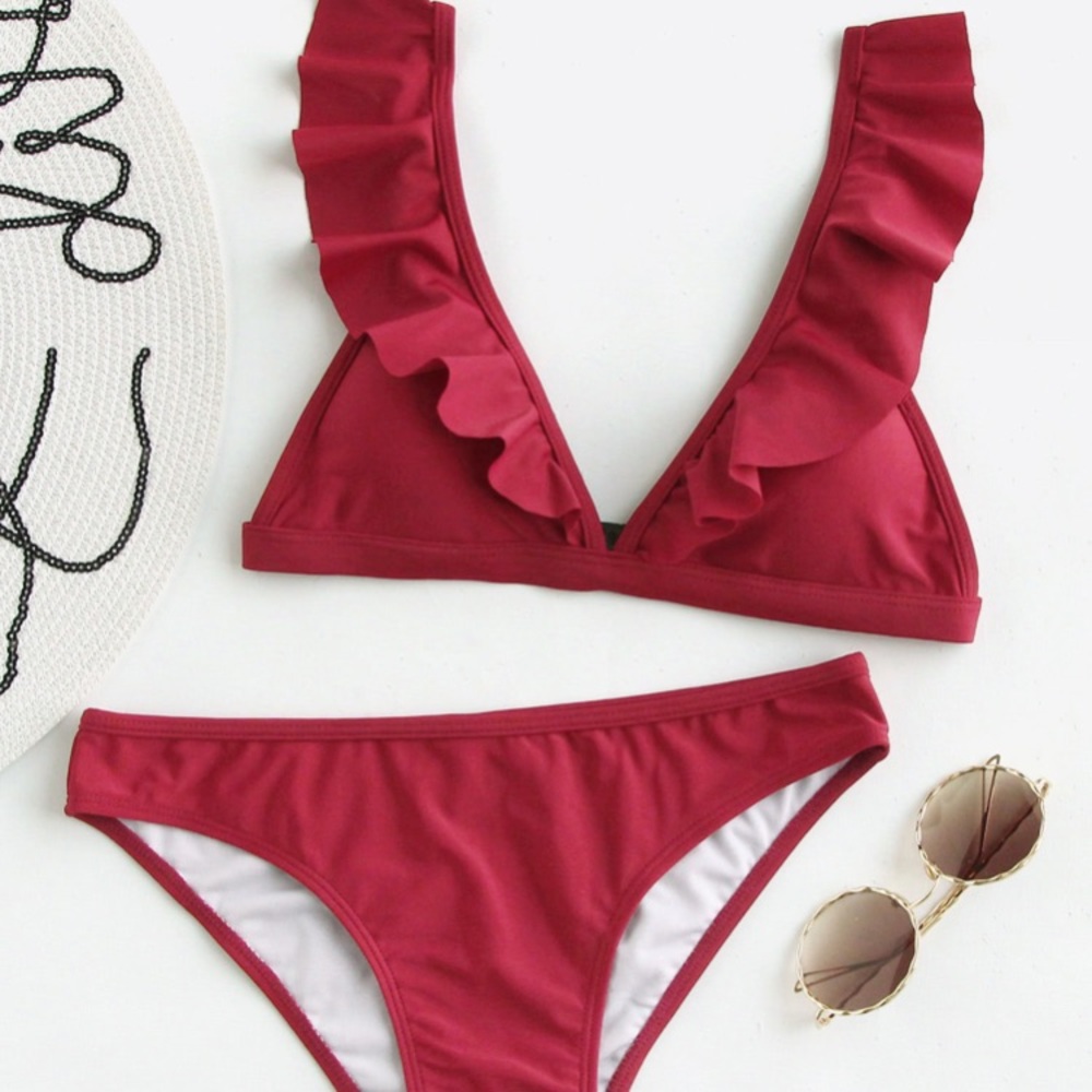 Ruffle bathing suit